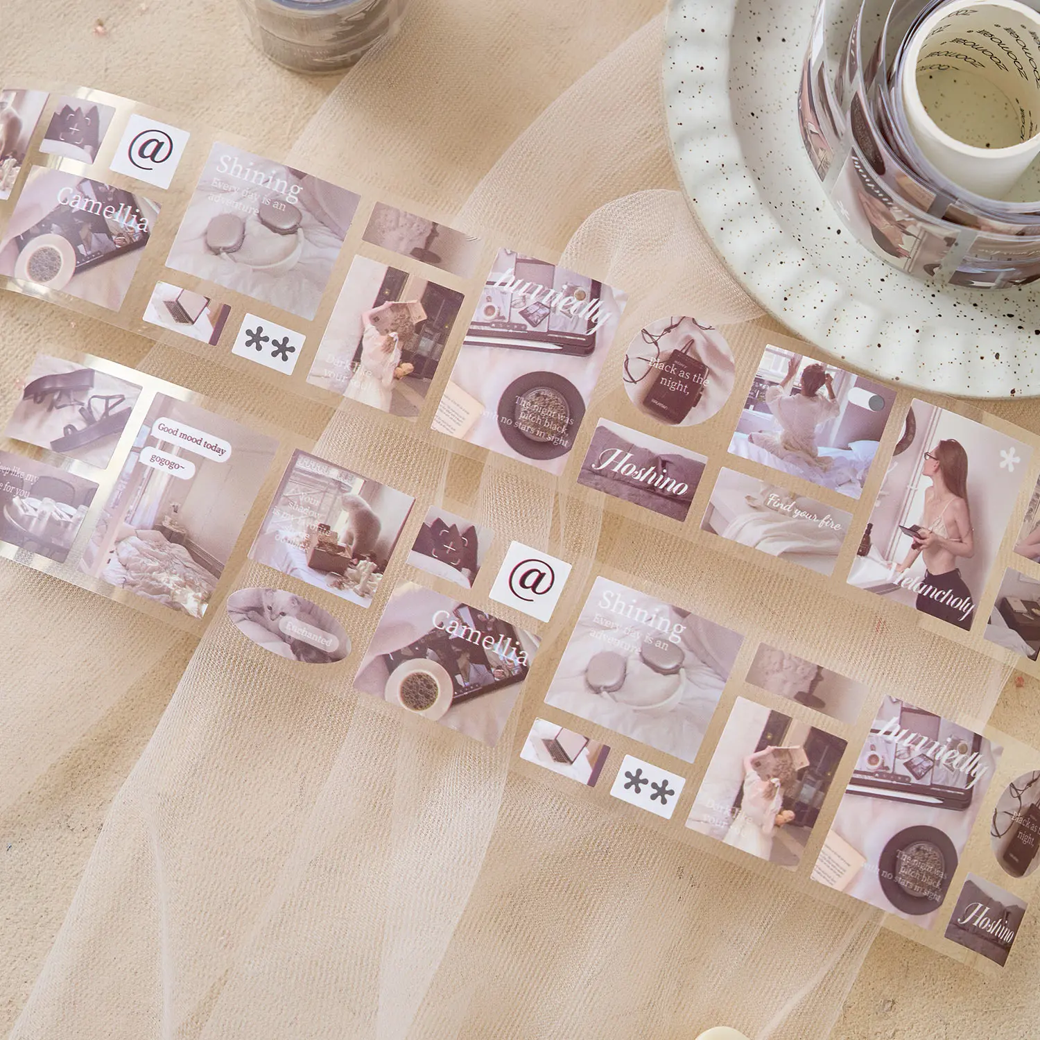 50 مللي متر * 2 متر/لفة Kawaii الكورية واليابانية فتاة Ins التوضيح ملصقات يموت قطع الشريط الإبداعية الديكور القرطاسية ملصق