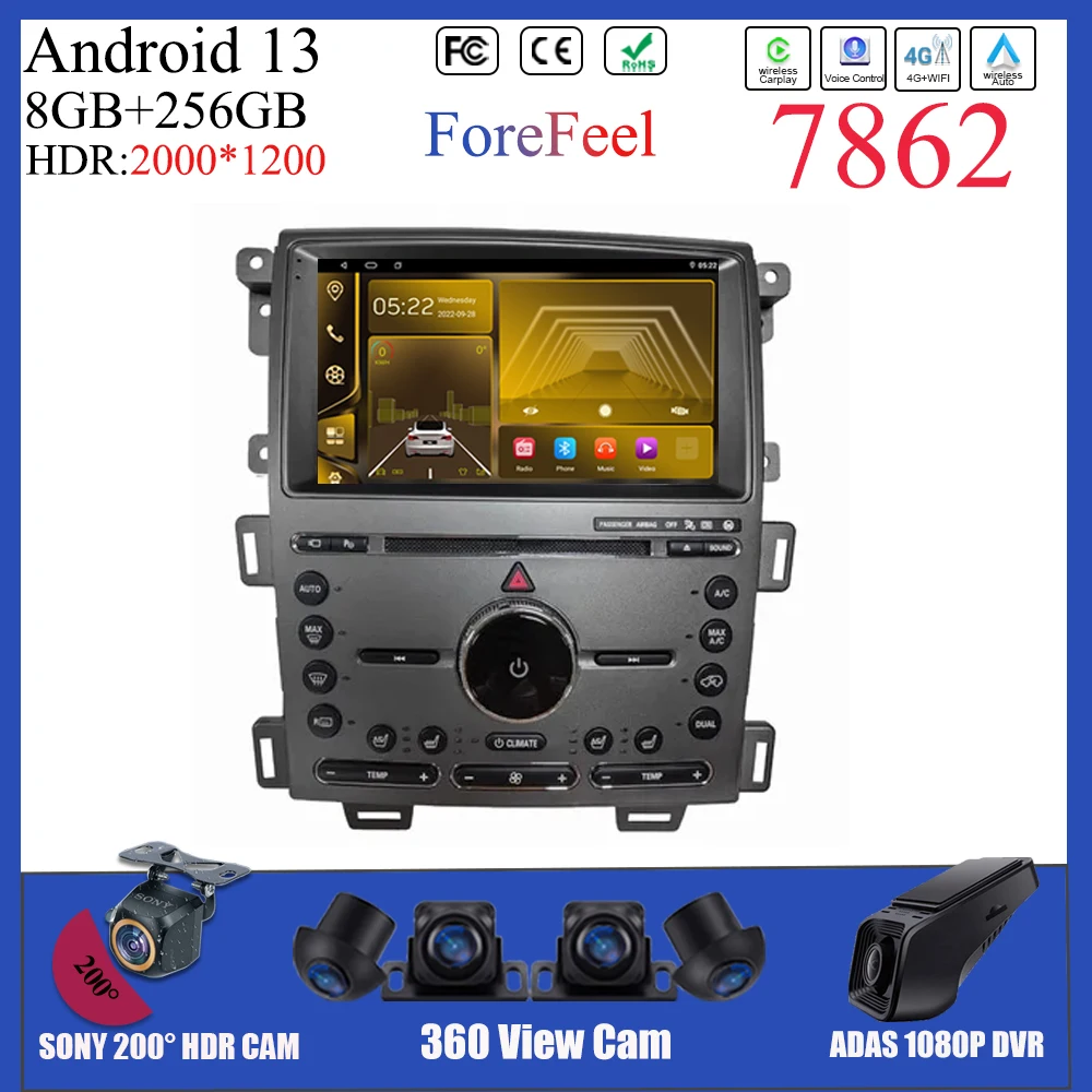 Car Android 13 For Ford Mondeo 2 2013 2014 2015 2016 2017 2018  No 2din DVD 5G Wifi GPS Navigation Multimedia Auto Radio Stereo