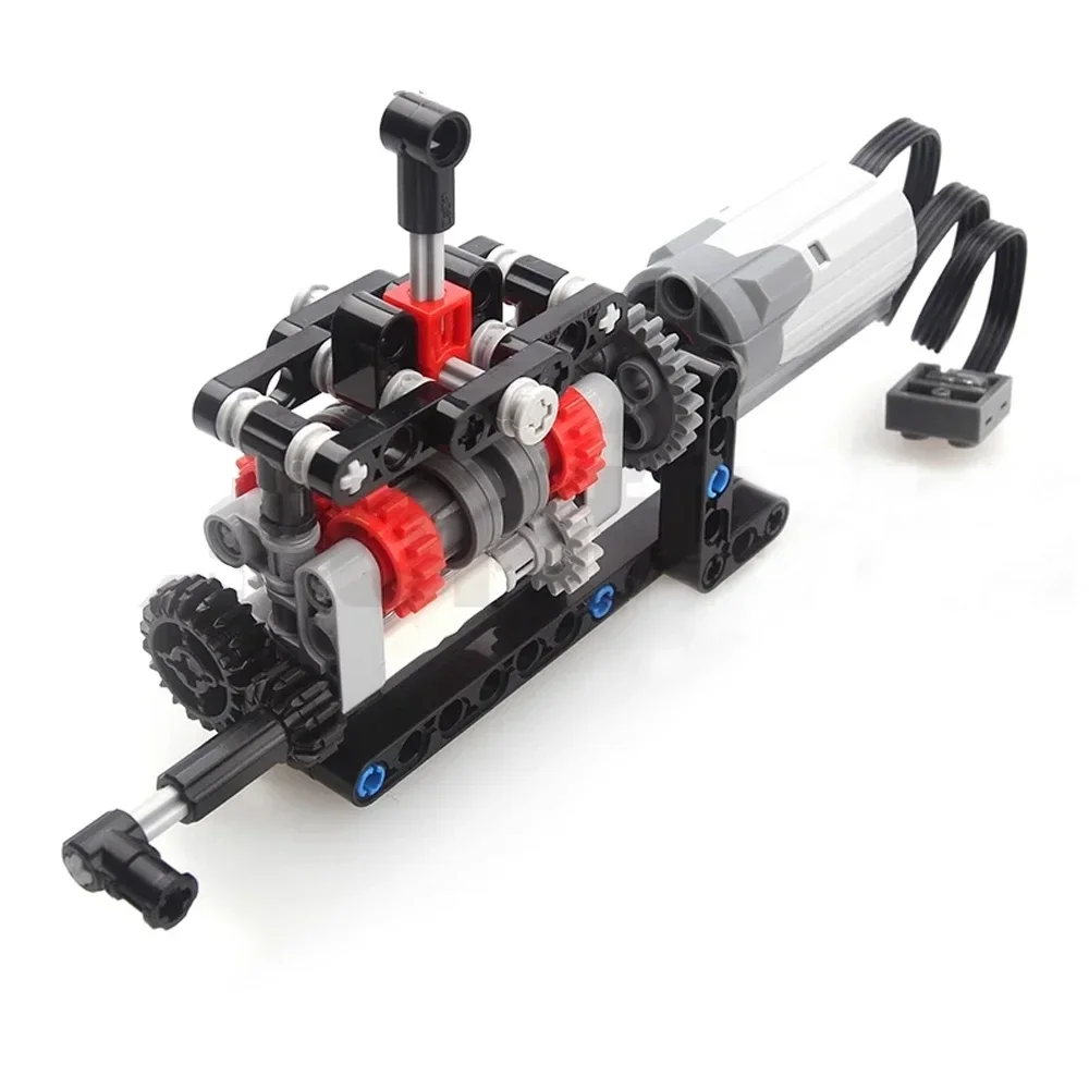 Caja de cambios de 4 velocidades MOC, Kit de transmisión Manual de alta tecnología, modelo técnico DIY, Motor M 8883, funciones de potencia, bloques de construcción