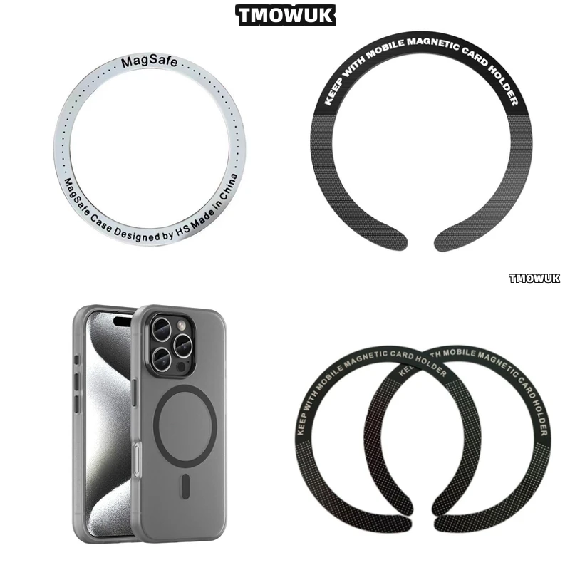 

For IPhone 8 11 12 X XR Pro Max Plus Mini For Magsafe - Adhesive Metal Ring Sticker For Fast Wireless Charging
