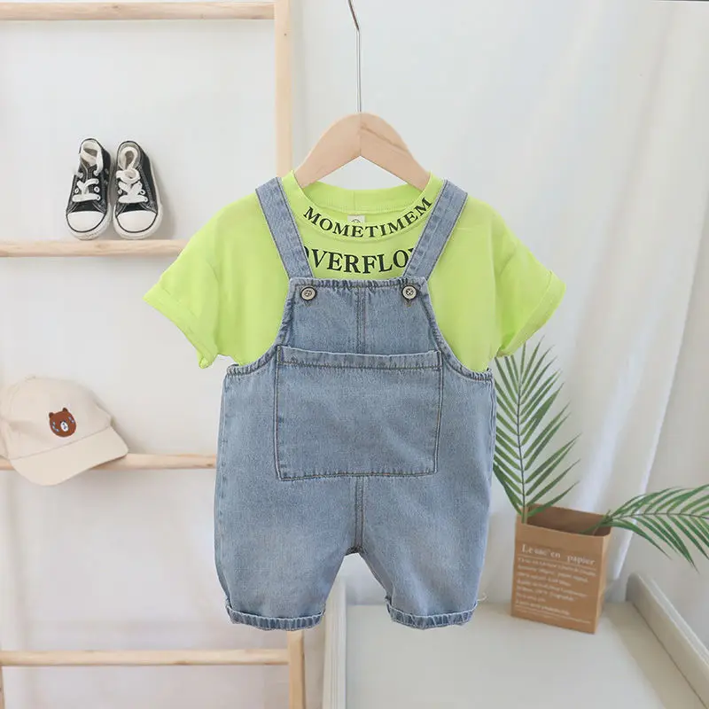 handsome Fashion baby boys Clothing sets Korean Version Little kids rompers overalls Clothes Suits