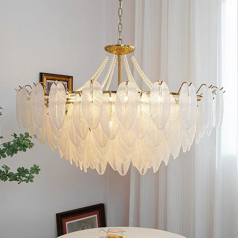 

French Light Luxury Crystal Chandelier Living Room Light Modern And Lamps Aesthetic Ceiling Light In The Living Room Home