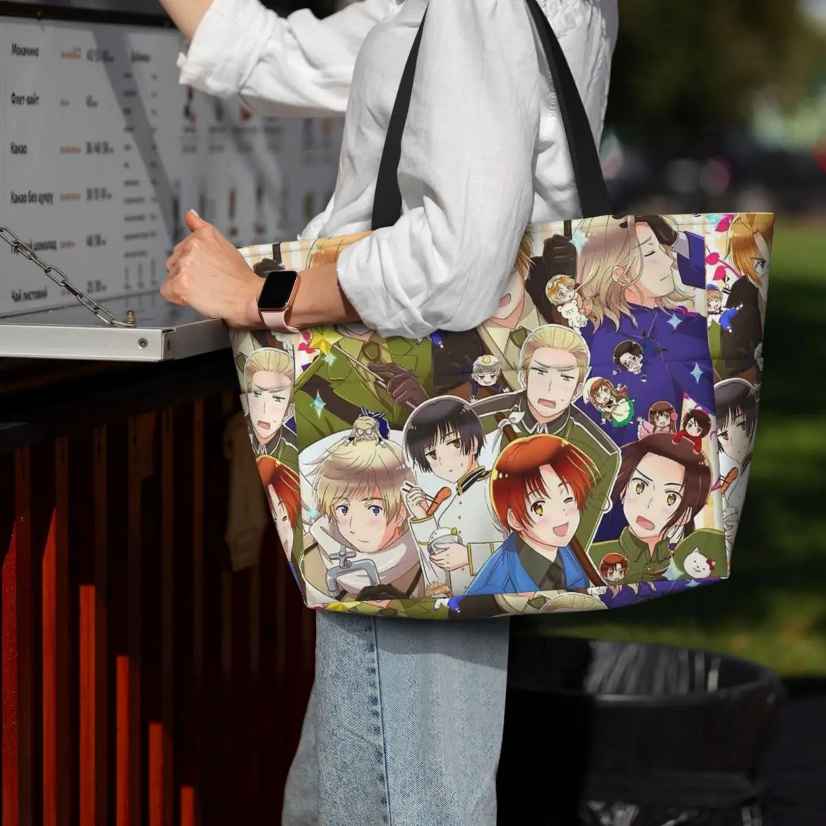 

Hetalia Group World Stars Beach Tote Bag Sport Gym Yoga Duffle Large Tote Bag Women Travel Bag Fitness bag