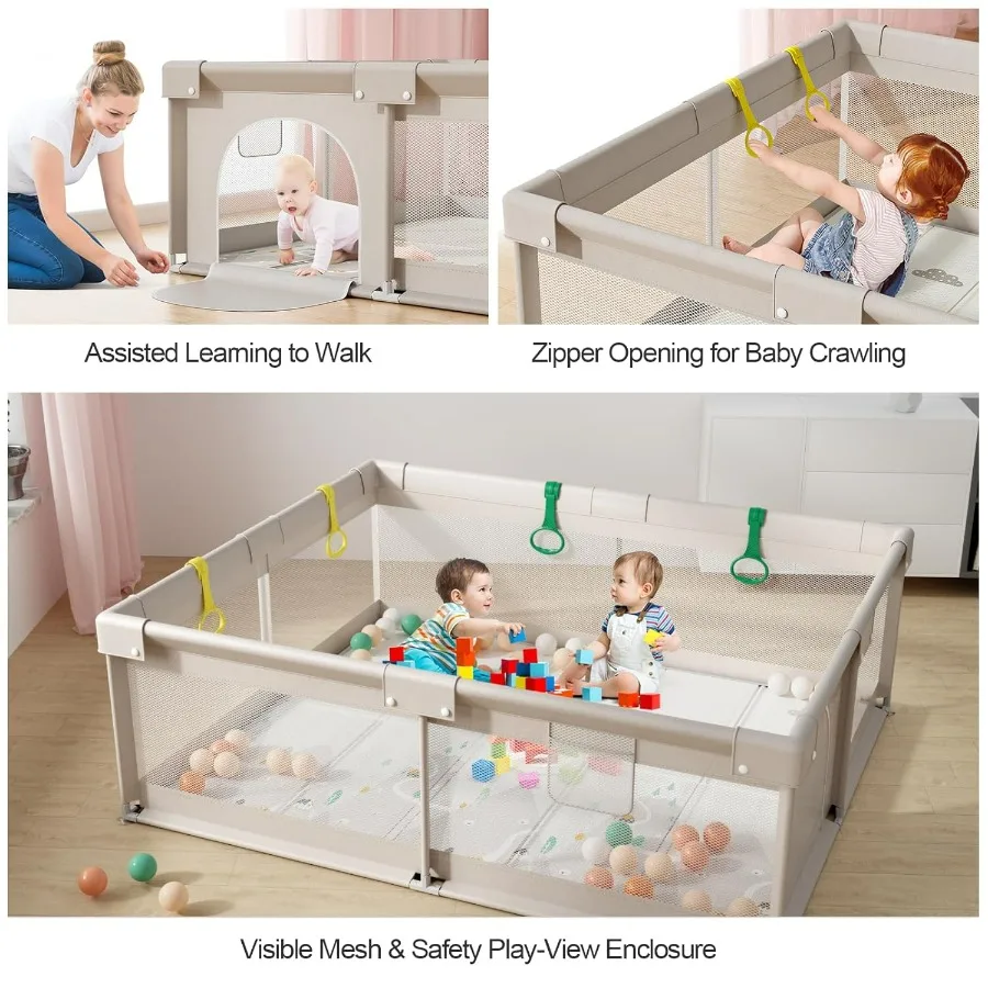 Box per bambini da 71,59 pollici con matPlaypen per neonati e bambini piccoli Penna da gioco grande per penna da gioco per neonati e bambini piccoli