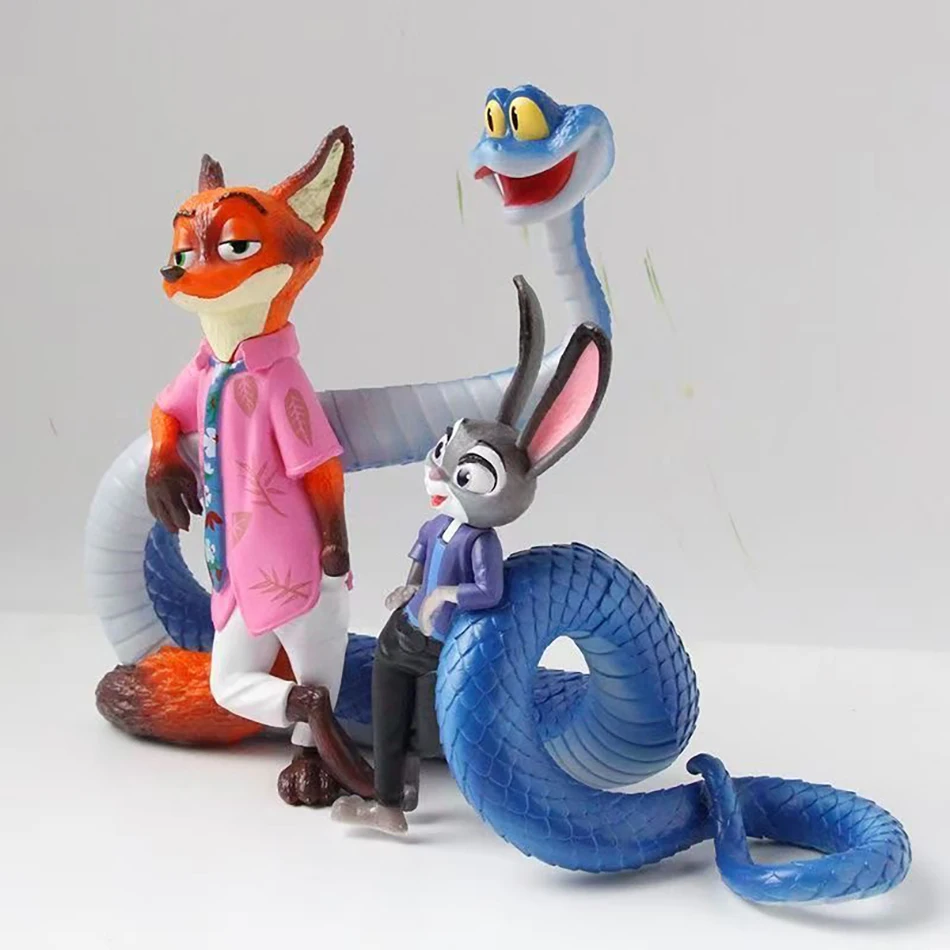 Anime Figur Kaninchen Fuchs Zootopia Tiere Spielzeug Nette Nick Judy Action Figure PVC Desktop Dekorieren Sammeln Anime Modell Spielzeug Geschenk