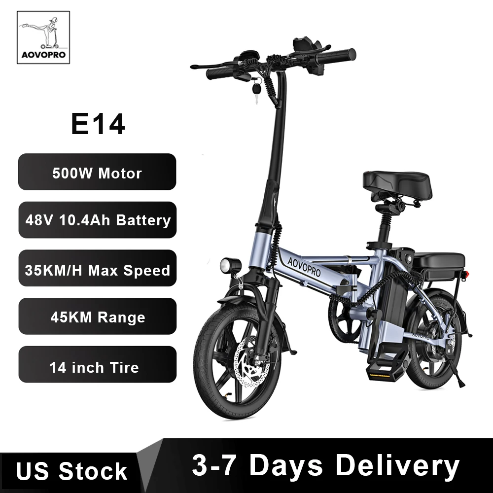 Aovopro Mini Foldable Ebike Removable Battery Multi-shock-absorbing Urban Electric Bicycle Bike for Aldult