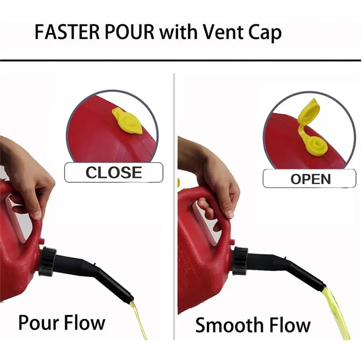 Gas Can Spout Replacement Old Style Jug Spout with Pour Nozzle Coarse and Fine Thread Screw Collar Caps Vent Cap Drill