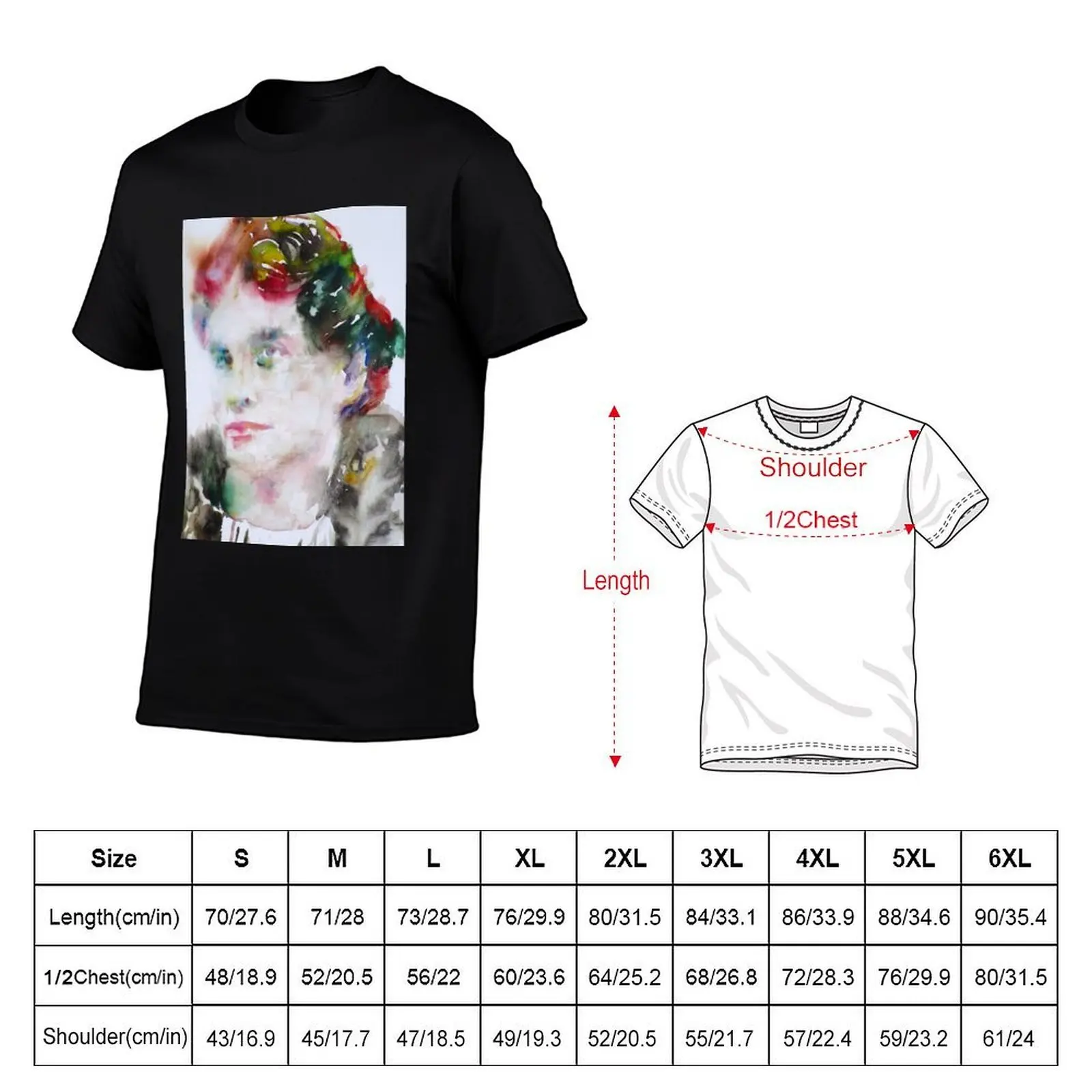 LOU ANDREAS-SALOME - watercolor portrait T-Shirt man t shirts for men casual t shirt personalised man t shirt designer T-shirt