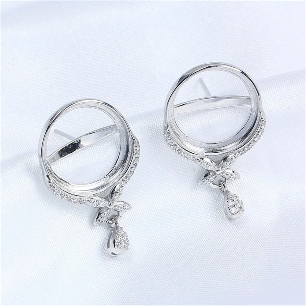 S925 Sterling Silver Pearl Earring Settings DIY Jewelry Making Supplies Blank Earring Posts for Handcrafted Accessories No Pearl