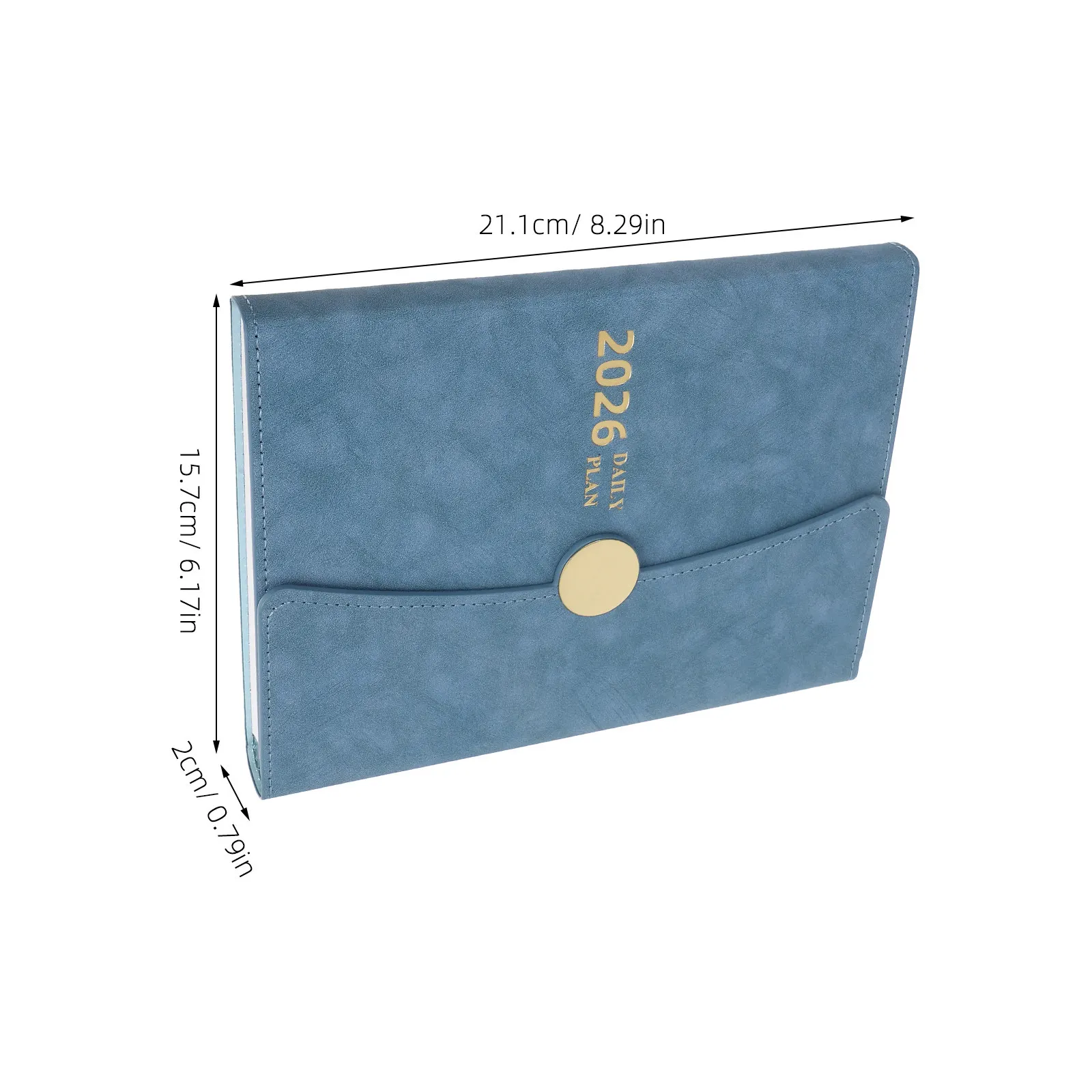 Daily Planner 2026 Notebook Calendar Journal Compact PU Cover Monthly Index Bookmarks Task Planner for Work Study School