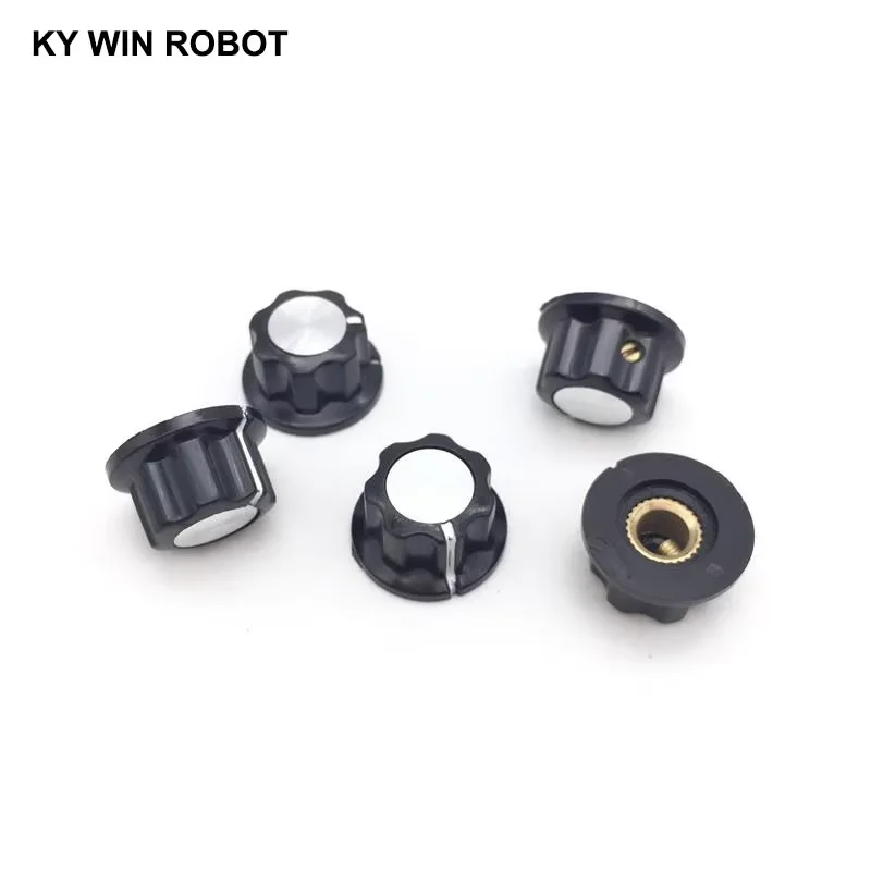 5pcs/lot MF-A01 A01 Potentiometer Knob Cap Inner 6mm 20x12mm Rotary Switch Bakelite Knob copper core inner for WHT118 WX050