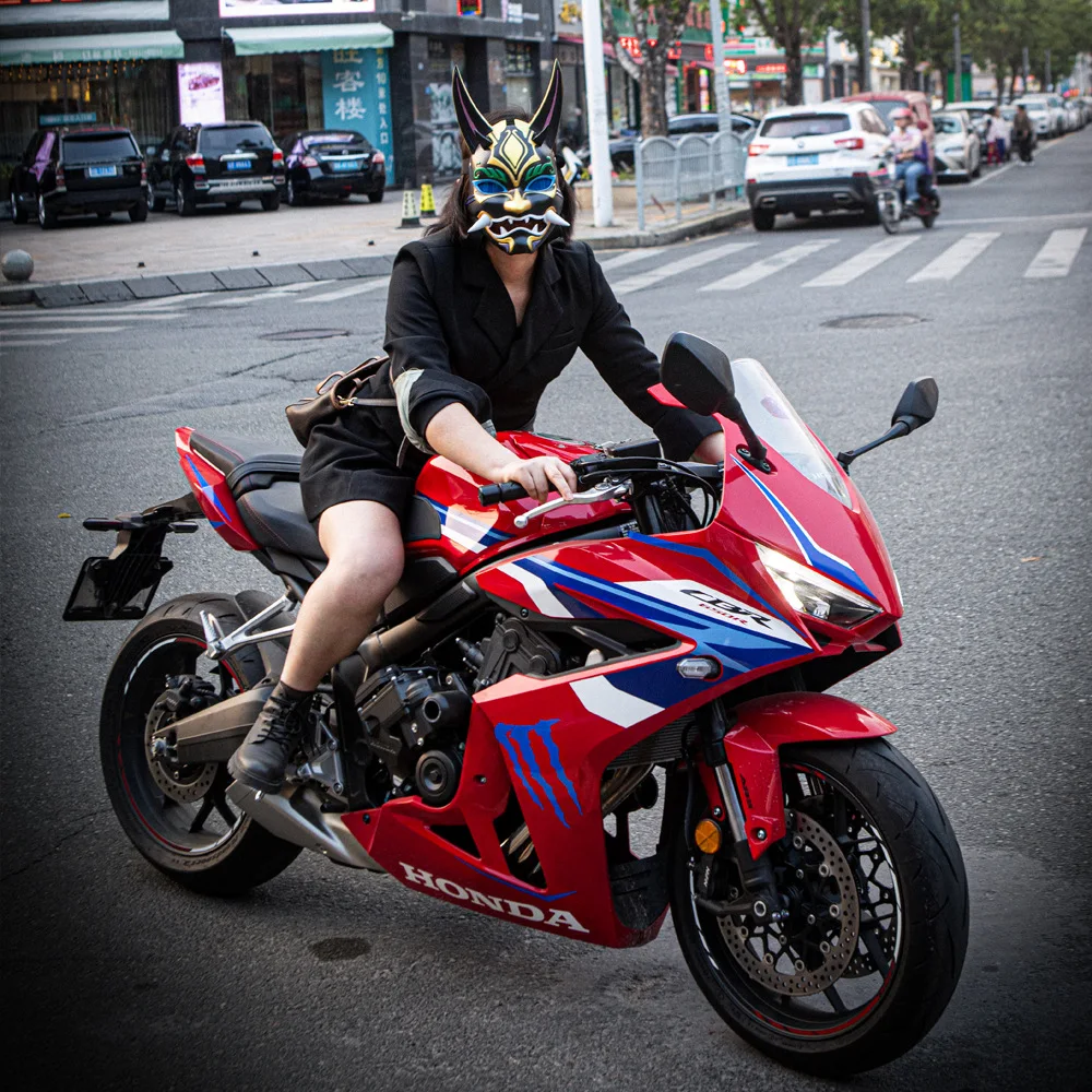 原神インパクトシャオ樹脂マスクホラー悪魔オートバイヘルメット男性女性コスプレパーティー小道具アニメゲーム仮面舞踏会マスク