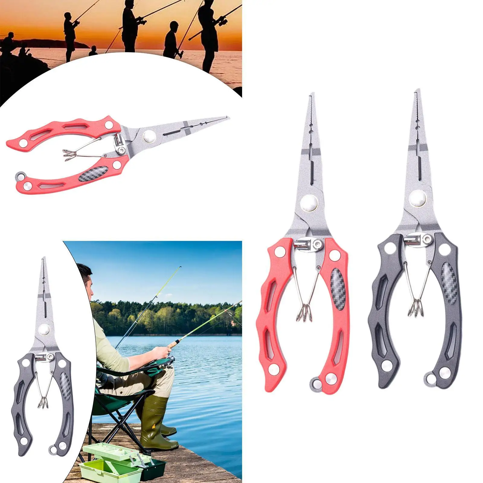 Fishing Pliers Hook Remover Nonslip Gadget Mutifunctional Split Rings Pliers