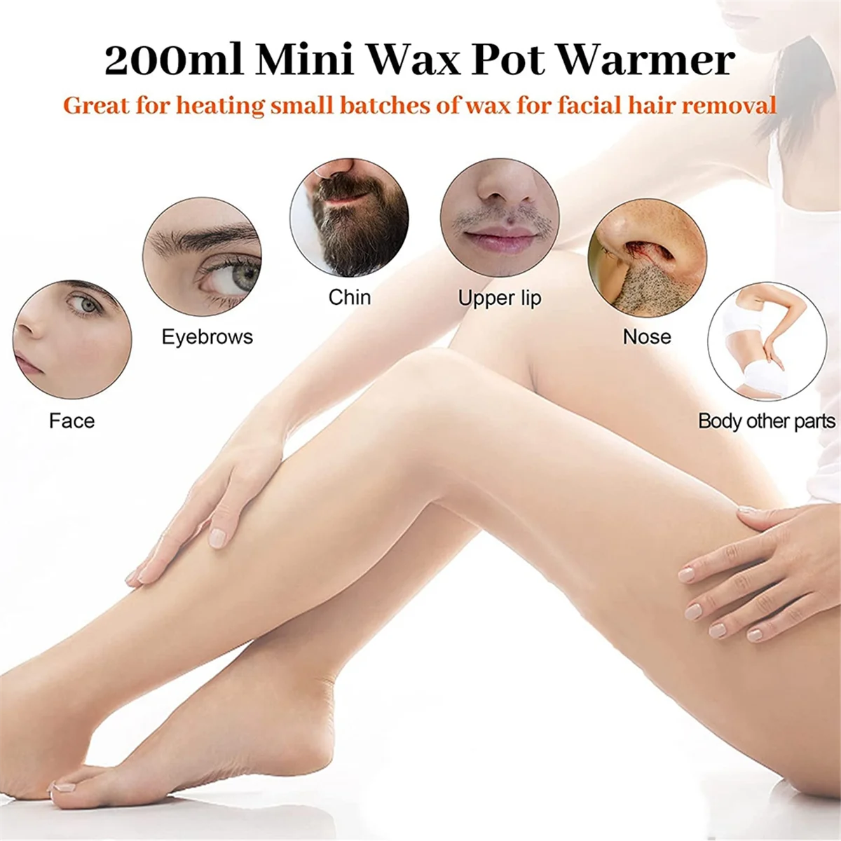 M85K Mini Hair Removal Wax Heater, Unisex Paraffin Wax Heater, Hand Hair Removal Wax Pot Heater US Plug