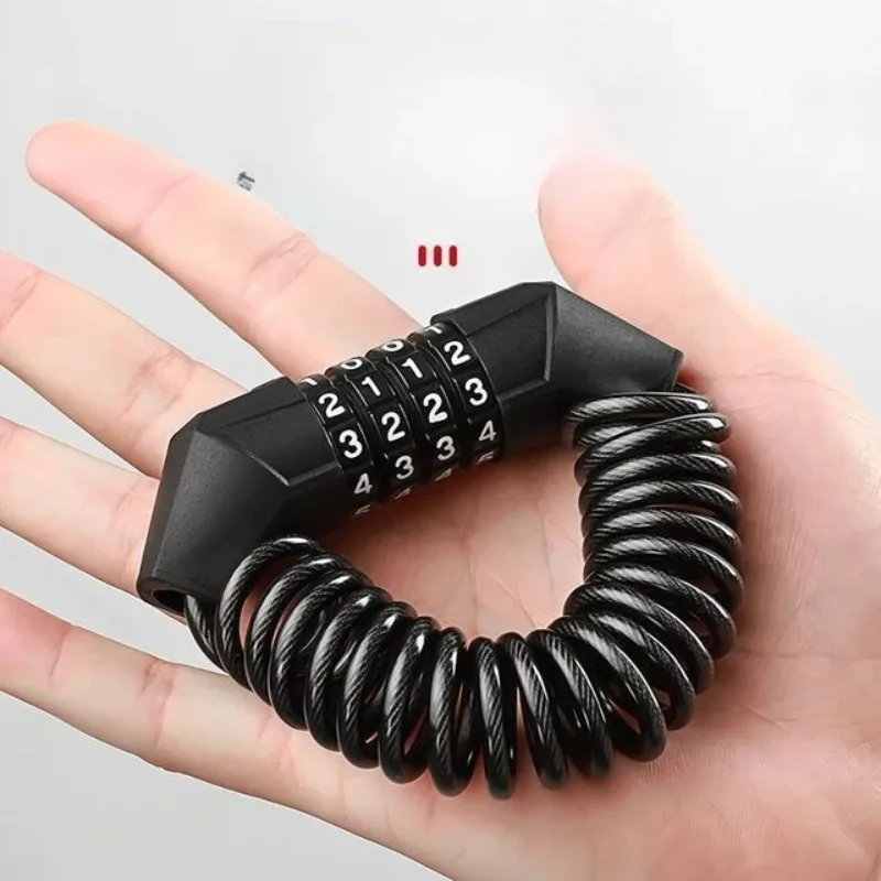 Bicycle Password Lock Helmet Lock Anti Theft Retractable Steel Cable Lock for Electric Vehicle Motorcycle Bycicle Lock