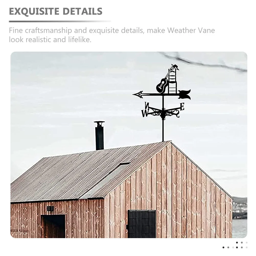 

Guitar Weather Vane Metal Garden Stake Yard Decor Iron Direction Indicator Outdoor Lawn Farmhouse Pavilion