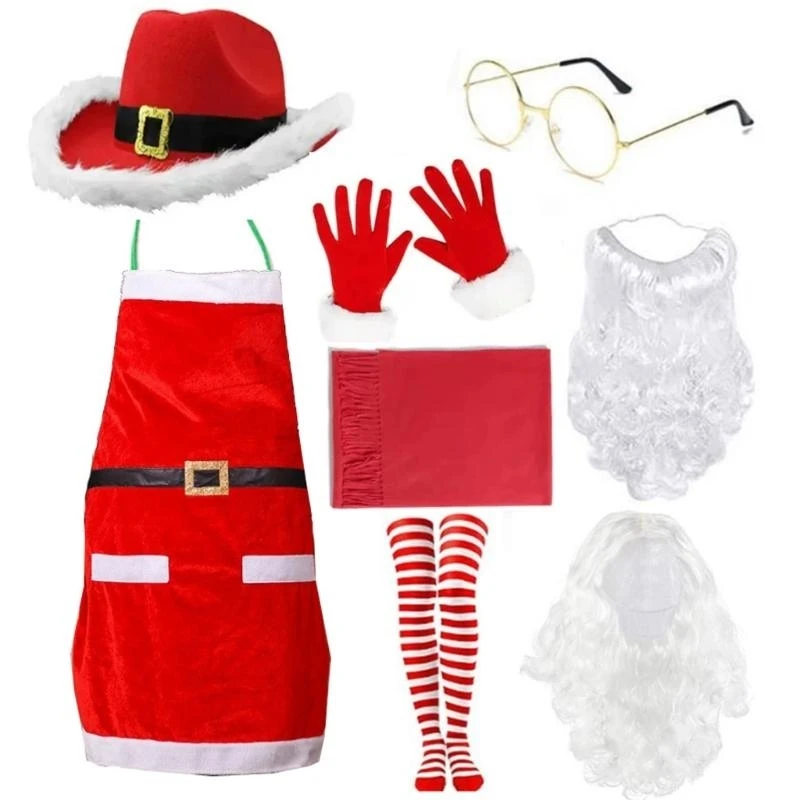 

5asd Santa Clauses Costume Adult Deluxe Santa Suit Santa Costume for Christmas Party