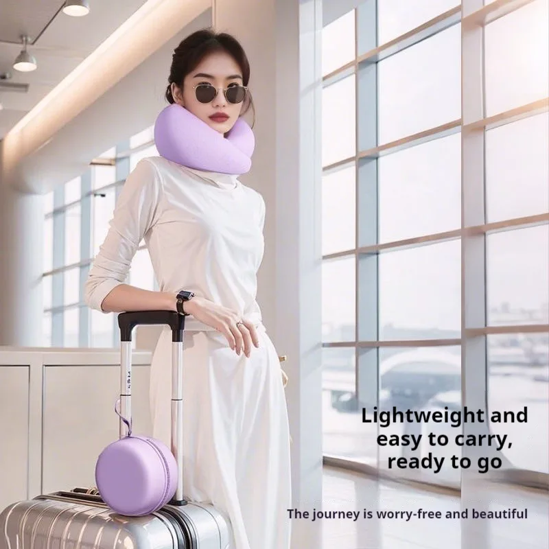 Travel Neck Pillow Memory Foam U-shaped Pillow Snail Style Travel Neck Support Portable Adjustable Soft Noon Break Sleep Pillows