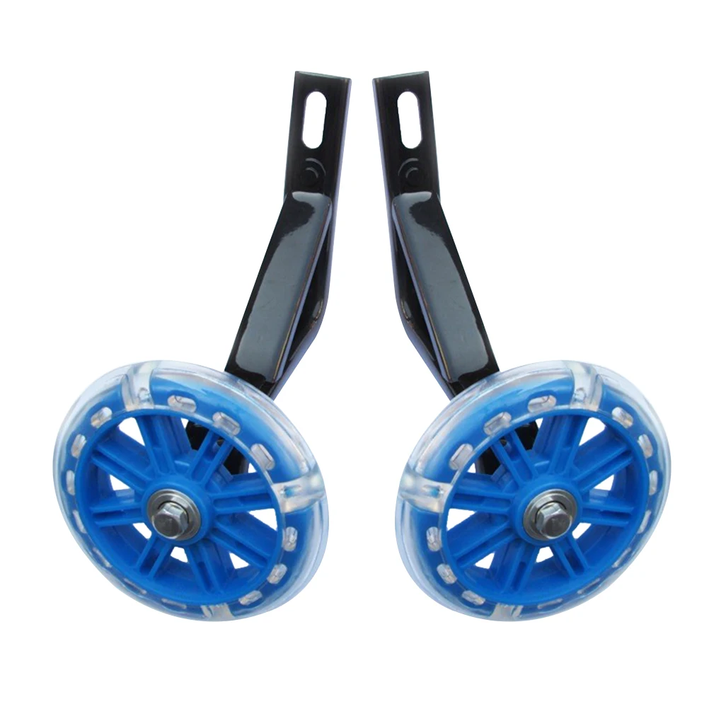 

Auxiliary Wheel Protective Stabilizer Kids Bike Training Wheels Universal Flash Blue Durable Metal Bracket for Children