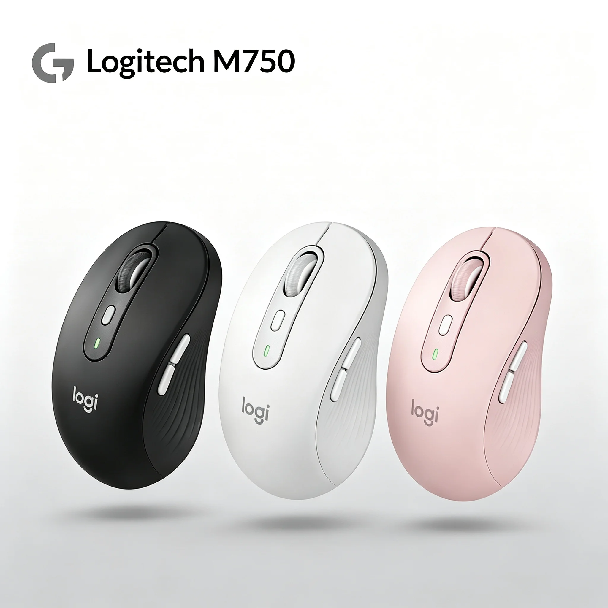 Logitech Signature M750 Wireless Mouse Bluetooth 2.4G USB Receiver Multi‑Device Switch 4000 DPI Optical Sensor Ergonomic Office