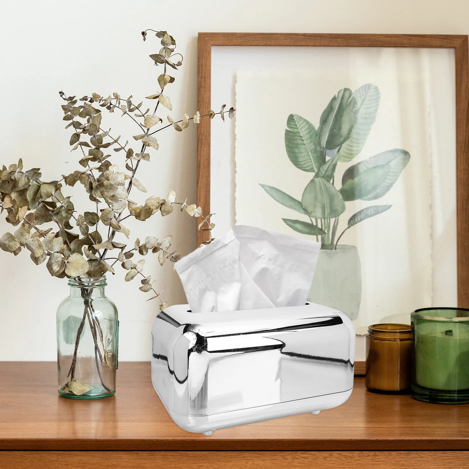 

Creative ABS Tissue Box Holder Elegant Stylish Design Dust-Proof Lightweight for Home Office Car Living Room Bedroom Bathroom