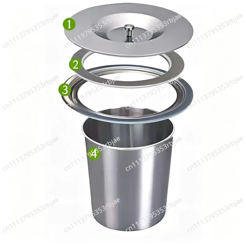 8L kitchen countertop built-in stainless steel trash can embedded trash can environmental