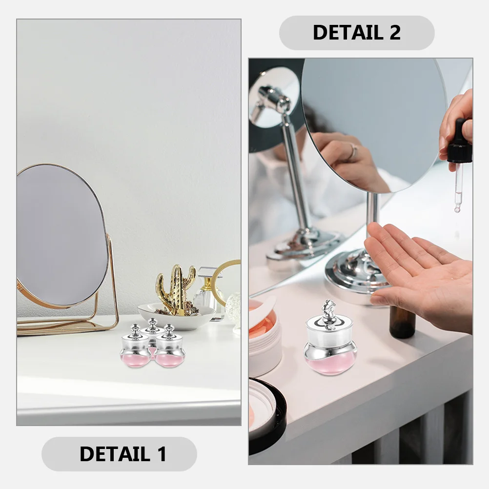 

6pcs Acrylic Crown Cream Jars Travel Refillable Small Empty Bottles With Lids 5G Face Eye Cream Storage Containers Wide Mouth