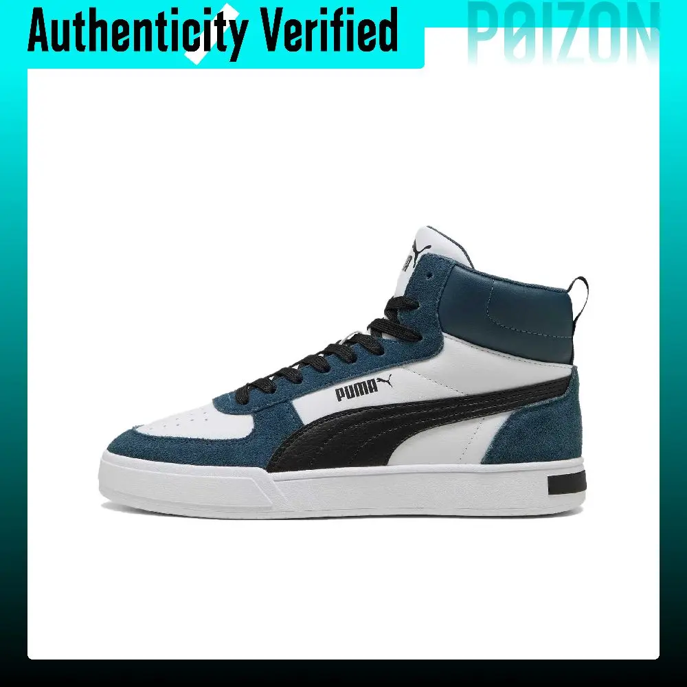 PUMA Caven Mid SD Abrasion Resistant Mid top Skateboard Shoes Unisex White Blue 401798-02
