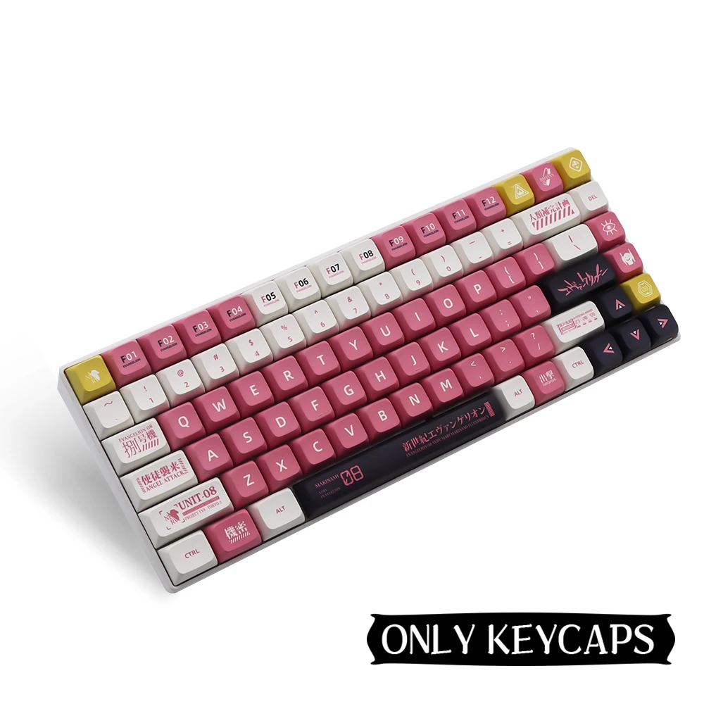 Eva 테마 일본 애니메이션 맞춤형 키 캡 XDA 프로파일 PBT 염료 승화 KeyCap For GMK MX 스위치 기계식 키보드