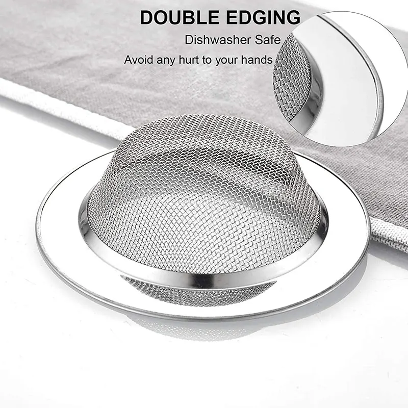 Stainles Steel Sink Filter Mesh Metal Floor Drain Net Food Slag Stopper Plug Bathtub Hair Catcher Deodorant Drainer Kitchen Tool