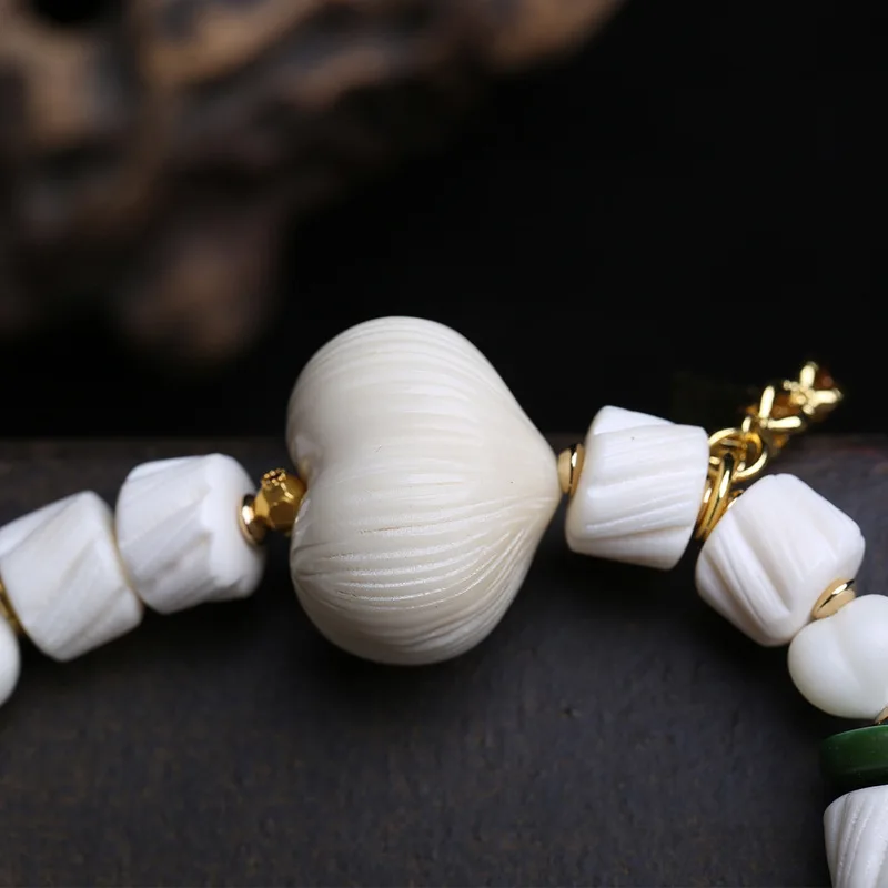 Reflux Bone Bracelet Single Circle Twisting Universe Ivory Fruit Peach Red Agate Accessories