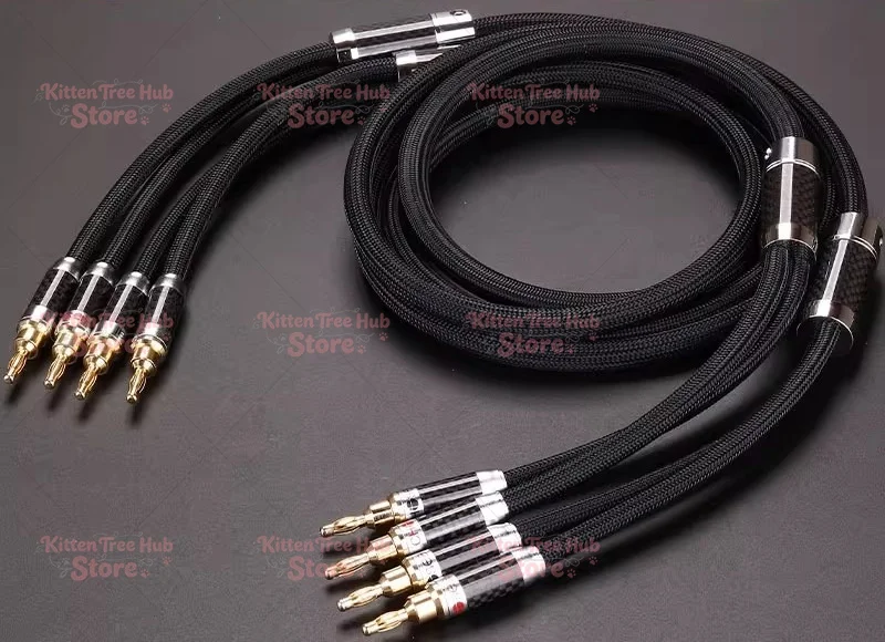 NEW A Pair Choseal 6N OCC Audiophile HIFI Speaker Cable 24K Gold-plated Banana Plug Top Level Speaker Cable 9.5MMx2.5M LA-5101