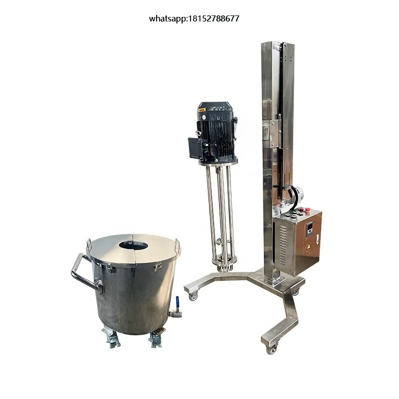 Factory Price Stainless Steel Mobile Lift Type High Shear Mixer Homogenizer Emulsifier for Shampoo Sauce Milk