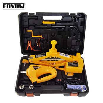 12V ไฟฟ้ารถแจ็คชุด Scissor Jack ประแจผลกระทบ Built-In Flash LED Light เครื่องมือฉุกเฉินยางชุดซ่อมยกแจ็ค