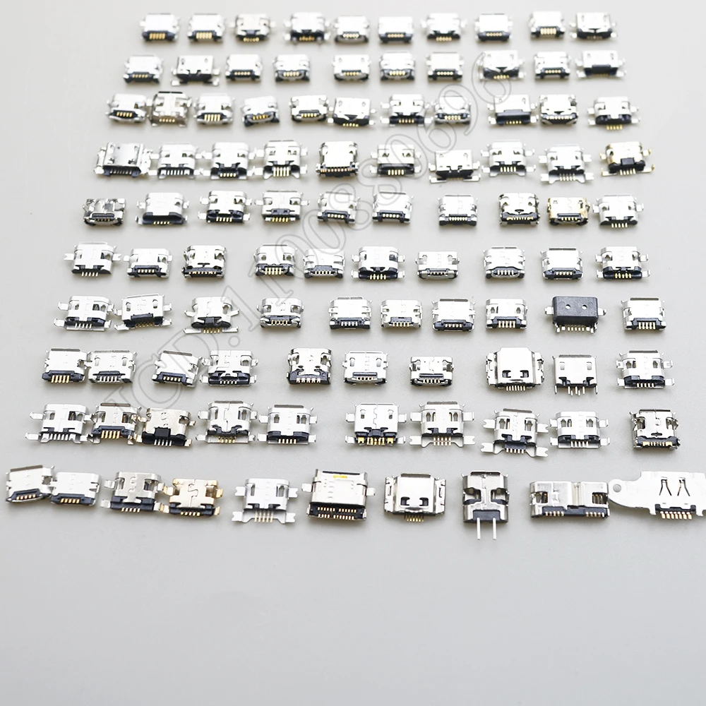 100 Models Charging Connector Micro Usb Jack For Samsung ASUS SONY HP HTC ZTE Huawei Xiaomi Redmi Lenovo OPPO Meizu Etc.