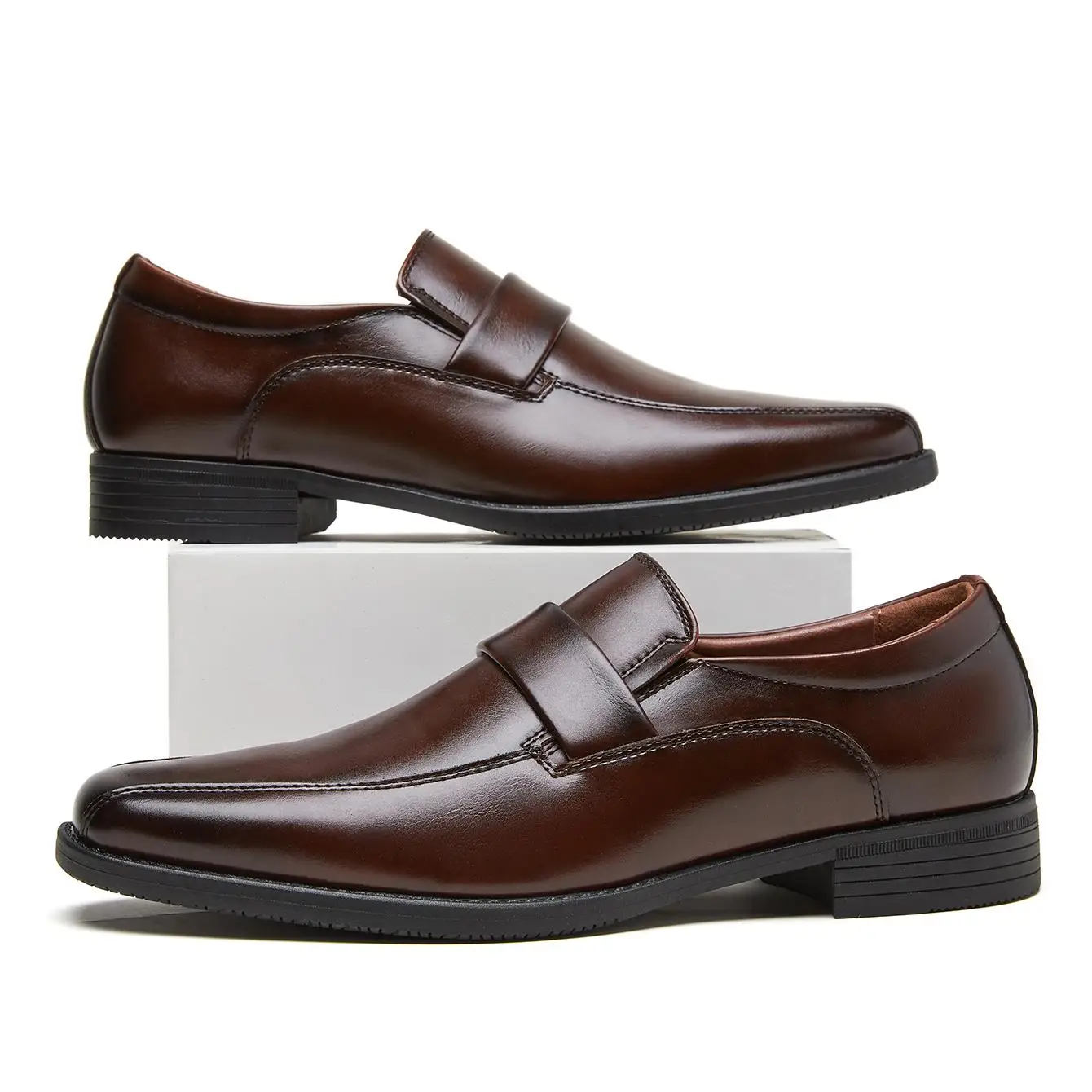 Zapatos de Cuero Desai para Hombre, Modelo Slip-on con Correa Penny, Otoño 2026, para Oficina, Negocios, Uso Diario