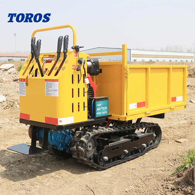 EPA China Self-Loading Mini Crawler Transporter Rubber Track Dumper 800kg 2ton with Lift and Crane Mini Dumper for Sale Tracked