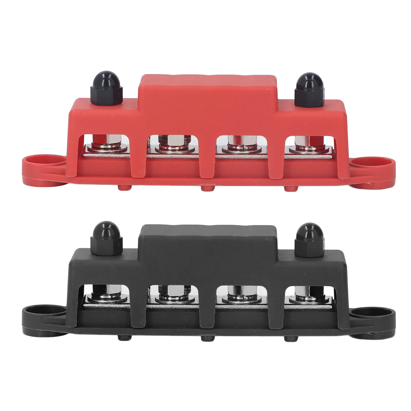 Bloque de distribución de energía, tornillo M8, barra colectora de 4 terminales, 48V, 250A, para bloque de distribución de energía de barco y automóvil, 2 uds.