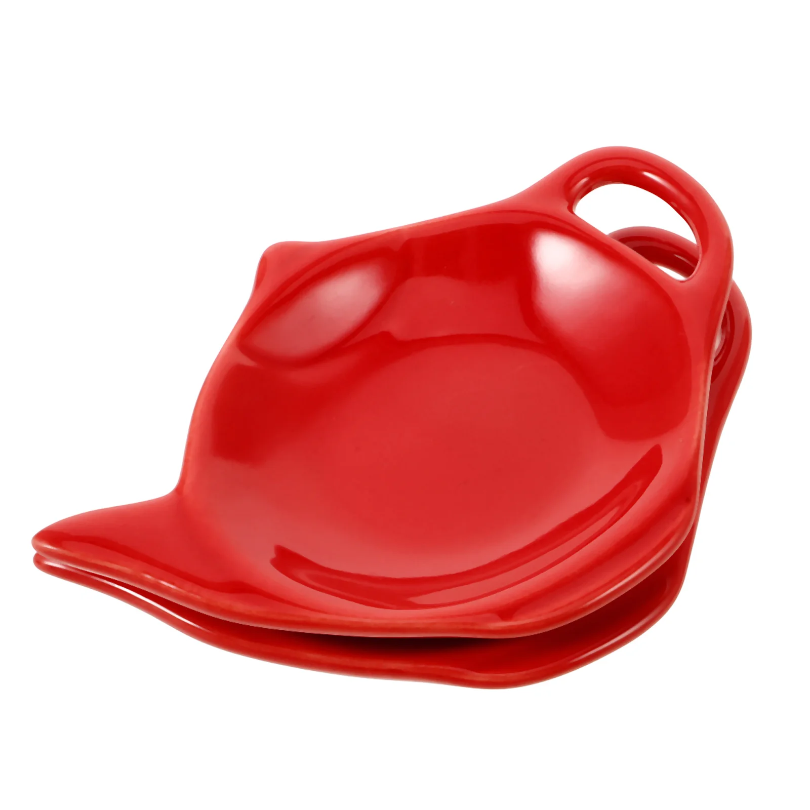 

2Pcs Delicate Ceramic Tea Bag Tray Exquisite Workmanship for Cabinet Storage and Display Tea Storage Holder Snack Bowl