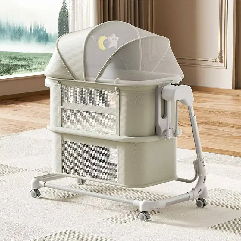 Manufacturer crib portable baby crib foldable bb bed newborn children splicing bed with guardrail