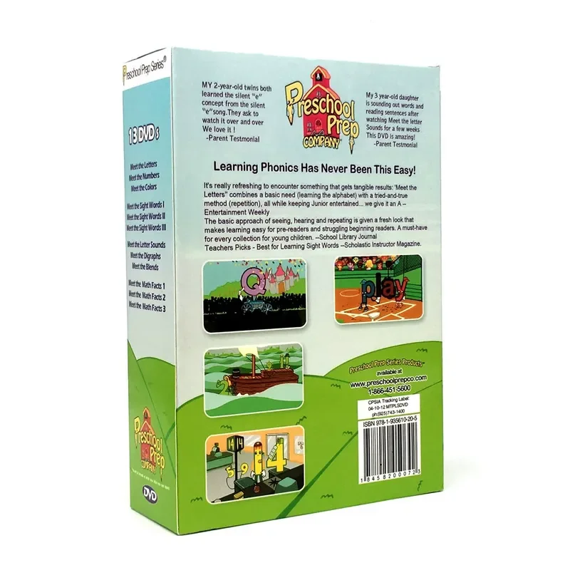 Preschool Prep Childrens English Early Education Phonics 13 DVDs Set