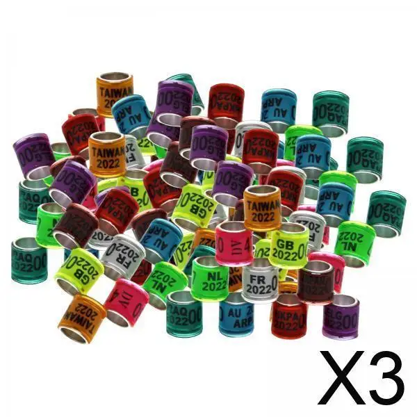 

100 шт. многоразовых алюминиевых кольцевых клипс для ног голубей, перепелов, кур, 8 мм, для тренировок