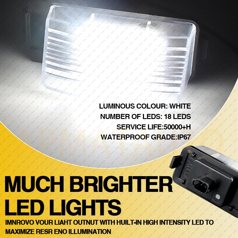 

LED License Number Plate Light White Lamp For 2009-2012 NISSAN Sentra Cube GT-R Leaf Q60 350Z 370Z Versa G25 G35 Car Accessories