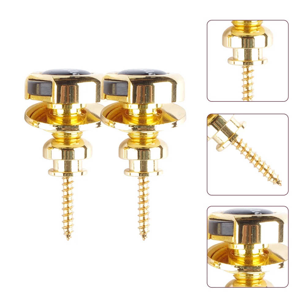 

2Pcs Guitar Strap Locks Zinc Alloy Non Fixator Buttons For Bass Guitars Easy Install Prevent Fall Off Classical Model Gifts