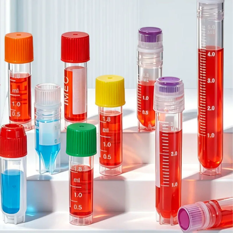 PP Cryovial Cryogenic Vial Sterile Frozen Cell Tubes with Gasket Screw Cap Liquid Nitrogen Ultra-low Temperature Lab Supplies