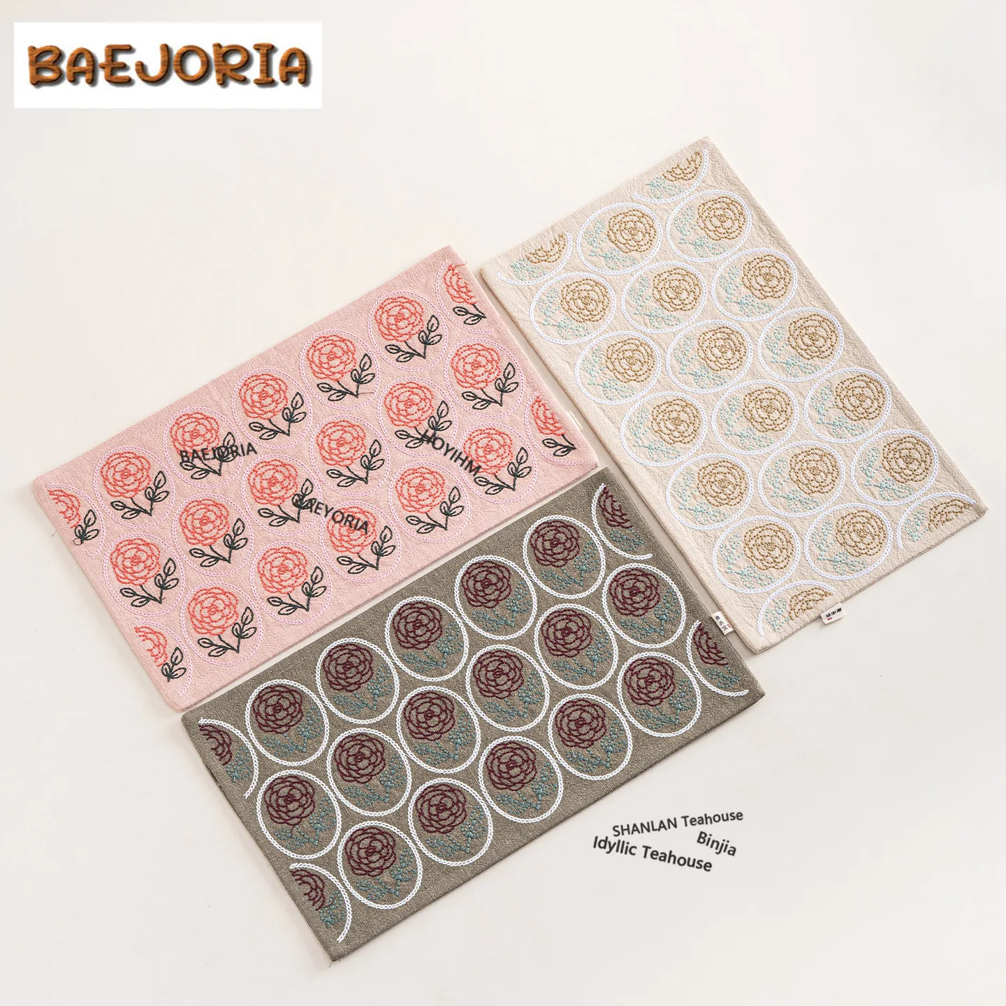 baejoria-sashiko-embroidered-rose-tea-table-mats-creative-drink-coaster-household-dinner-table-cloth-mat-tea-services-decoration