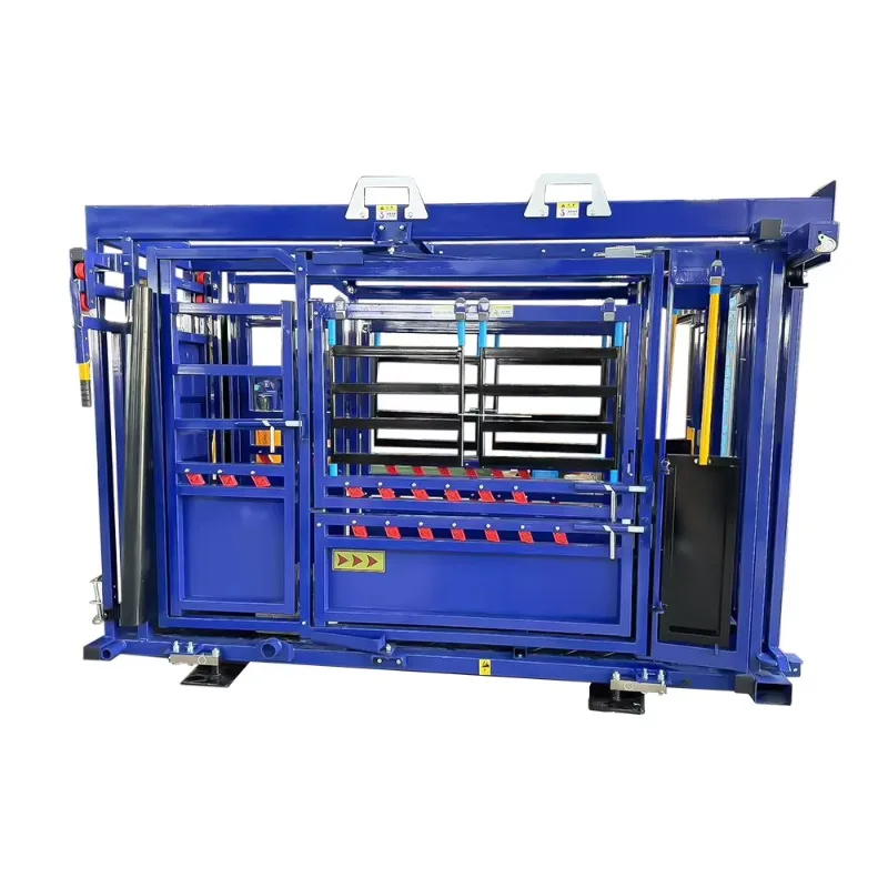 Custom Cattle Restraining Crush with Built in Weighing Scale and Heavy Duty Wheels Portable Livestock Chute for Farm Use