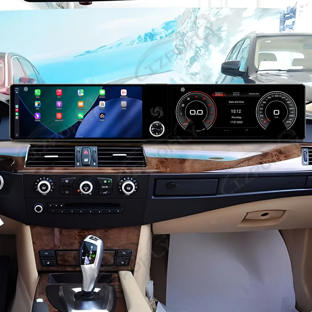 Car GPS Navigation Dual 12.3 Inch Android 13 Car Player For BMW 5 Series E60 2003-2010 CCC Car Radio Player Auto Video Stereo