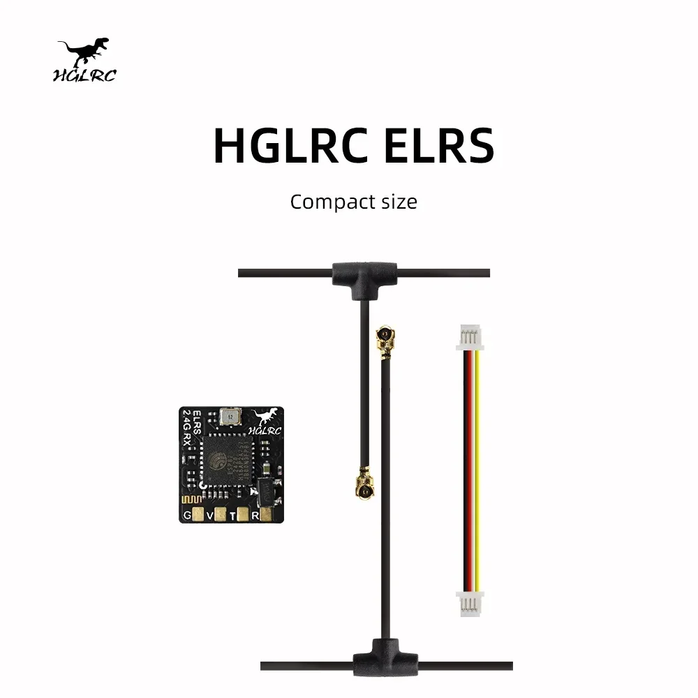 HGLRC ELRS 2.4G Receiver 500MHZ Refresh Rate ELRS 3.0 with Omni-directional Antenna for RC Airplane FPV Long Range Drones