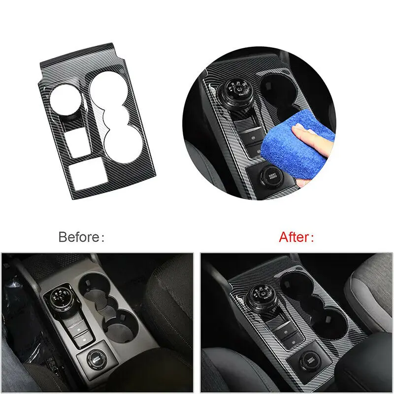 

ABS углеродное волокно, черный глянцевый черный консоль, накладка переключения передач, подходит для Ford Bronco Sport 2021-2022